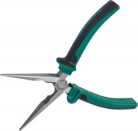 Jonnesway P1118 Длинногубцы прямые с двухкомпонентными рукоятками, 200 мм