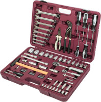 Thorvik UTS0077/12 Набор инструмента универсальный 1/4", 1/2"DR с головками торцевыми 12-гранными, 77 предметов Thorvik UTS0077/12 Набор инструмента универсальный 1/4", 1/2"DR с головками торцевыми 12-гранными, 77 предметов