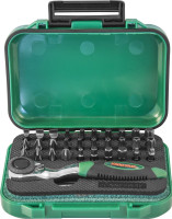 Jonnesway RD01032S Набор рукоятка трещоточная миниатюрная 1/4"DR со вставками-битами, 32 предмета Jonnesway RD01032S Набор рукоятка трещоточная миниатюрная 1/4"DR со вставками-битами, 32 предмета