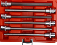Набор головок торцевых и насадок 1/2" 6-ти гранных H5-H12 удлиненные 6 предметов в кейсе JTC