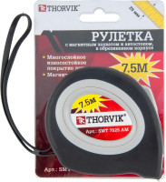Thorvik SMT7525AM Рулетка с магнитным захватом и автостопом, в обрезиненном корпусе, 7.5 м