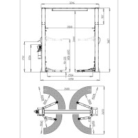 Автоподъемник двухстоечный ROSSVIK V2-4LH г/п 4.0т, 380В, рукоятка, с верхней синхронизацией. Синий