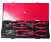Набор инструментов губцевых 4 предмета (пассатижи, бокорезы, клещи) в кейсе JTC