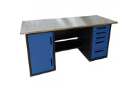 Верстак GWT-V1800B3 Great Wolf - двухтумбовый, 5 ящиков, тумба с дверью, синий 1800x700мм Верстак GWT-V1800B3 Great Wolf - двухтумбовый, 5 ящиков, тумба с дверью, синий 1800x700мм
