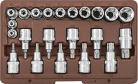 Ombra 953222 Набор головок торцевых, внешний TORX®, и насадок с вставками-битами TORX®, 22 предмета