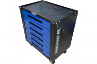 Инструментальная тележка GWT-B6S (6 ящиков, ЦЗ, увеличенные колеса с тормозом, доводчики, синяя)