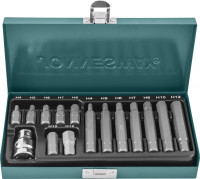 Jonnesway S29H4115S Набор вставок-бит 10 мм DR шестигранных с переходником, 15 предметов