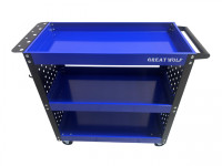 Инструментальная тележка GW-3ST3 BLUE (3 полки, с перфорацией, синяя, Great Wolf) Инструментальная тележка GW-3ST3 BLUE (3 полки, с перфорацией, синяя, Great Wolf)