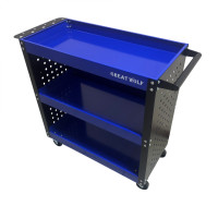 Инструментальная тележка GW-3ST3 BLUE (3 полки, с перфорацией, синяя, Great Wolf) Инструментальная тележка GW-3ST3 BLUE (3 полки, с перфорацией, синяя, Great Wolf)
