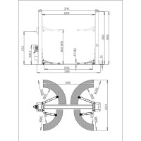 Автоподъемник двухстоечный ROSSVIK T4H г/п 4.0т, 380В, электрогидравлический с нижней синхронизацией, синий