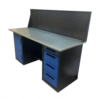 Верстак инструментальный двухтумбовый GWT-V1800B1 Great Wolf, 4 ящика, тумба с дверью, экран, 1800x700