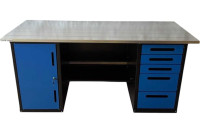 Верстак GWT-V1800B3 Great Wolf - двухтумбовый, 5 ящиков, тумба с дверью, синий 1800x700мм Верстак GWT-V1800B3 Great Wolf - двухтумбовый, 5 ящиков, тумба с дверью, синий 1800x700мм