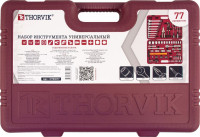 Thorvik UTS0077 Набор инструмента универсальный 1/4", 1/2"DR, 77 предметов Thorvik UTS0077 Набор инструмента универсальный 1/4", 1/2"DR, 77 предметов