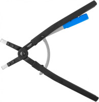 Jonnesway P9920B Щипцы загнутые 90° с фиксатором для стопорных колец, сжим, 165-300 мм, 4.5-5.5 мм, 500 мм