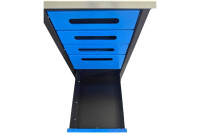 Верстак GWT-V1400BL3 однотумбовый, 5 ящиков, синий 1400x700, Great Wolf Верстак GWT-V1400BL3 однотумбовый, 5 ящиков, синий 1400x700, Great Wolf