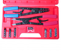 Набор щипцов для стопорных колец с наконечниками 12 предметов в кейсе JTC