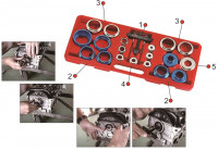 Набор инструментов для демонтажа сальников коленвала 27-58мм в кейсе JTC Набор инструментов для демонтажа сальников коленвала 27-58мм в кейсе JTC