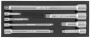 Jonnesway S24H5108S Набор удлинителей 1/4", 3/8", 1/2"DR, 50-250 мм, 8 предметов
