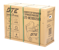 Компрессор пневматический 220В 2.2кВт 8атм. 250л/мин. ресивер-100л поршн. с прям. прив. V-образ. GTE Компрессор пневматический 220В 2.2кВт 8атм. 250л/мин. ресивер-100л поршн. с прям. прив. V-образ. GTE