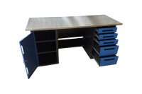 Верстак GWT-V1800B3 Great Wolf - двухтумбовый, 5 ящиков, тумба с дверью, синий 1800x700мм Верстак GWT-V1800B3 Great Wolf - двухтумбовый, 5 ящиков, тумба с дверью, синий 1800x700мм