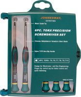 Jonnesway D3765T06S Набор отверток для точной механики TORX®, 65 мм, 6 предметов
