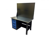 Верстак инструментальный GWT-V1400BL2 Great Wolf, с двумя экранами, 4 ящика, 1400x700