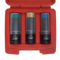 Набор головок ударных для литых дисков 17-19-22мм L=85мм 3 предмета в кейсе JTC
