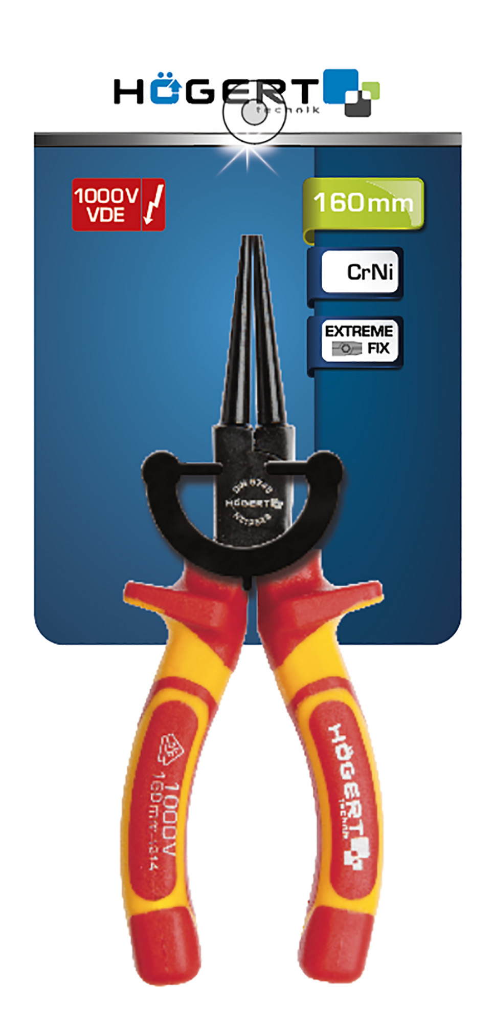 Круглогубцы изолированные 1000 V, 160 мм