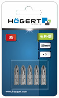 Биты PH2 25 мм, 25 мм, сталь S2, PROFI, 5 шт.