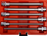 Набор головок торцевых и насадок 1/2" 6-ти гранных M6-M14 удлиненные 6 предметов в кейсе JTC