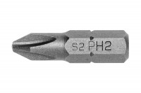 Биты PH2 25 мм, 25 мм, сталь S2, PROFI, 5 шт.