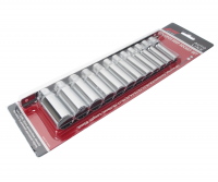 Набор головок торцевых 3/8" 12-ти гранных 8-19мм глубоких на планке JTC