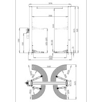 Автоподъемник двухстоечный ROSSVIK V2-4L г/п 4.0т, 220В, с верхней синхронизацией. Синий