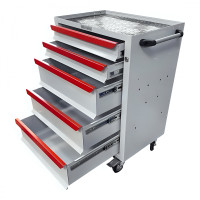 Инструментальная тележка GWT-K5W Great Wolf 5 ящиков, цз, колеса с тормозом, белая Инструментальная тележка GWT-K5W Great Wolf 5 ящиков, цз, колеса с тормозом, белая