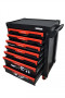 Инструментальная тележка GW-7ST Black (Great Wolf) 7 ящиков, увеличенные колеса с тормозом, ЦЗ, усиленная