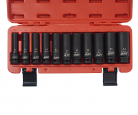 Набор головок торцевых 1/2" 6-ти гранных 10-24мм ударных глубоких 11 предметов JTC
