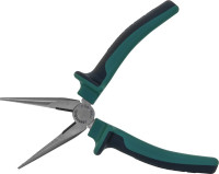 Jonnesway P1116 Длинногубцы прямые с двухкомпонентными рукоятками, 160 мм