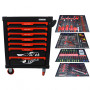 Инструментальная тележка с инструментом GW-7ST1 Black (Great Wolf, 249поз), 7 ящиков, увеличенные колеса с тормозом, ЦЗ, усиленная