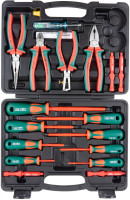 Jonnesway PSV118S Набор диэлектрический, отверток стержневых и шарнирно-губцевого инструмента, 18 предметов