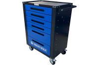 Инструментальная тележка GWT-B6L (6 ящиков, центральный замок, колеса с тормозом, синяя)