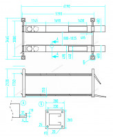 4450-MG(M) NORDBERG Подъемник 4-стоечный 5 т, c ручной траверсой 3 т N433, для сход-развала, 380 В, механическое снятие, серый