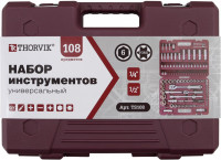Thorvik TS108 Набор инструмента универсальный 1/4", 1/2"DR, 108 предметов
