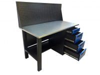 Верстак инструментальный GWT-V1400B1 Great Wolf, 4 ящика, с экраном, 1400x700