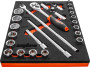 Ombra OMT26STE Набор головок торцевых 1/2" DR 8-32 мм с аксессуарами в EVA ложементе 280х375 мм, 26 предметов
