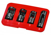 Набор головок для снятия датчика кислорода 4 предмета в кейсе JTC Набор головок для снятия датчика кислорода 4 предмета в кейсе JTC