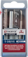 Thorvik MTG12175SP Метчик машинно-ручной T-DRIVE со спиральной подточкой для сквозных отверстий с направляющей в наборе М12х1.75, HSS-G