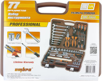 Ombra OMT77S12 Набор инструмента универсальный 1/4", 1/2"DR с головками торцевыми 12-гранными 1/2"DR, 77 предметов