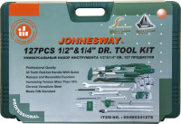 Jonnesway S04H524127S (S04H524127S18) Набор инструмента универсальный 1/2", 1/4"DR, 127 предметов