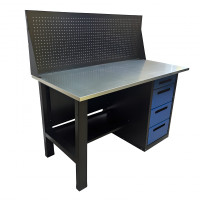 Верстак инструментальный GWT-V1400B1 Great Wolf, 4 ящика, с экраном, 1400x700