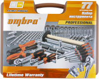 Ombra OMT77S12 Набор инструмента универсальный 1/4", 1/2"DR с головками торцевыми 12-гранными 1/2"DR, 77 предметов